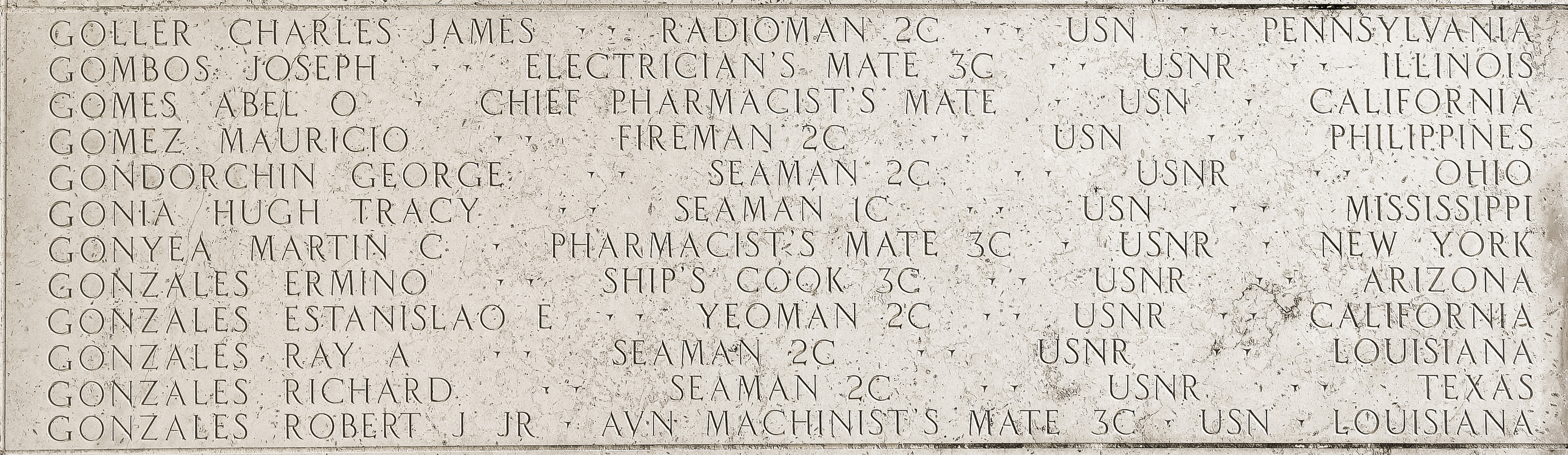 Martin C. Gonyea, Pharmacist's Mate Third Class